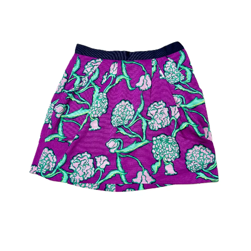 Skirt Designer By Lilly Pulitzer In Green & Purple, Size: 8 denim skirt casual