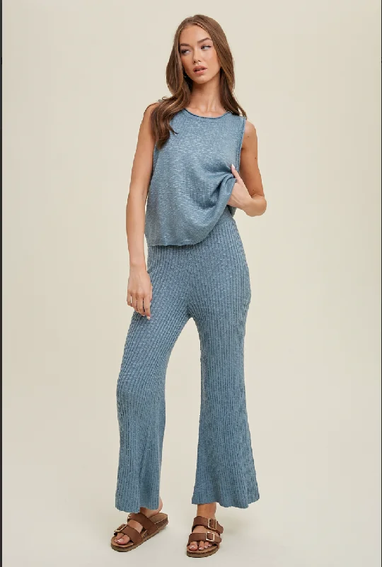 Two Piece Sweater Set Print Jacquard Patchwork