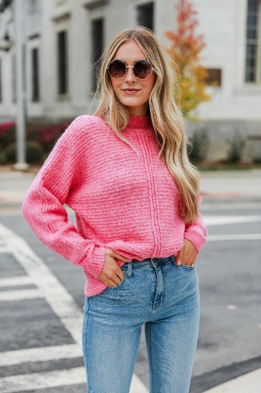 FINAL SALE - Cuddling Close Pink Oversized Sweater Long Sweater Short Sweater Cropped Sweater