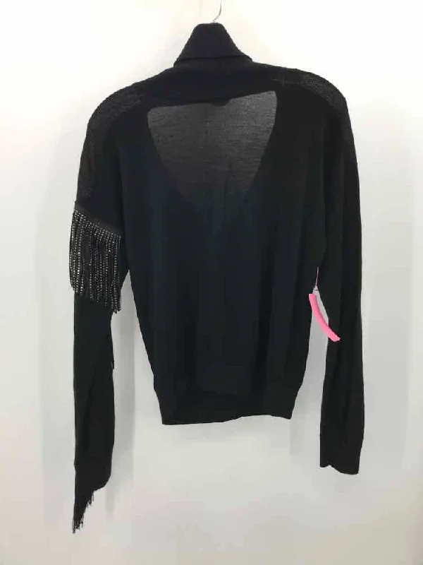 Pre-Owned Pinko Black Size Medium Sweater Hooded Caped Shawl Collar