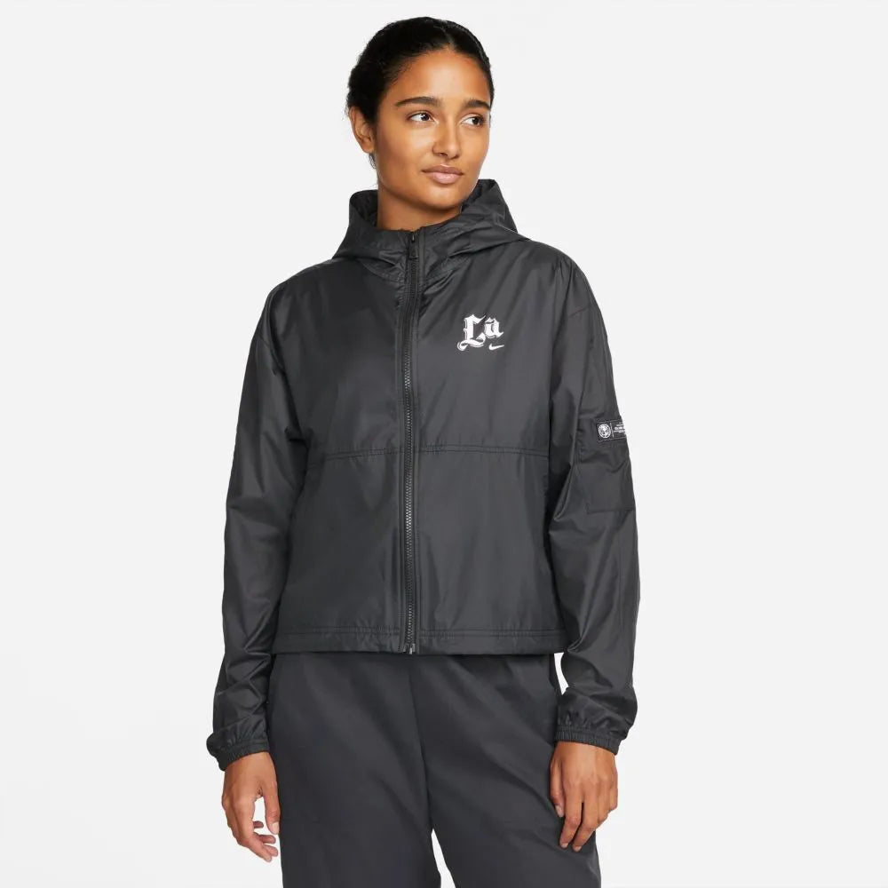 Nike 2021-22 Club America Women NSW Woven jacket - Black One-Shoulder Jacket Off-the-Shoulder Jacket Asymmetrical Jacket Nike 2021-22 Club America Women NSW Woven jacket - Black One-Shoulder Jacket Off-the-Shoulder Jacket Asymmetrical Jacket