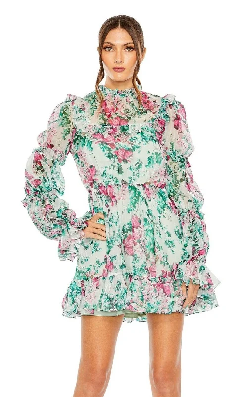 High-Neck Print Party Dress 56008 by Mac Duggal Tunics Review highly