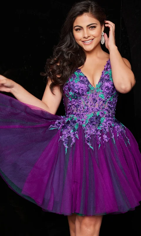 Jovani Short Purple Babydoll Party Dress 26096 Tunics Timeless classic