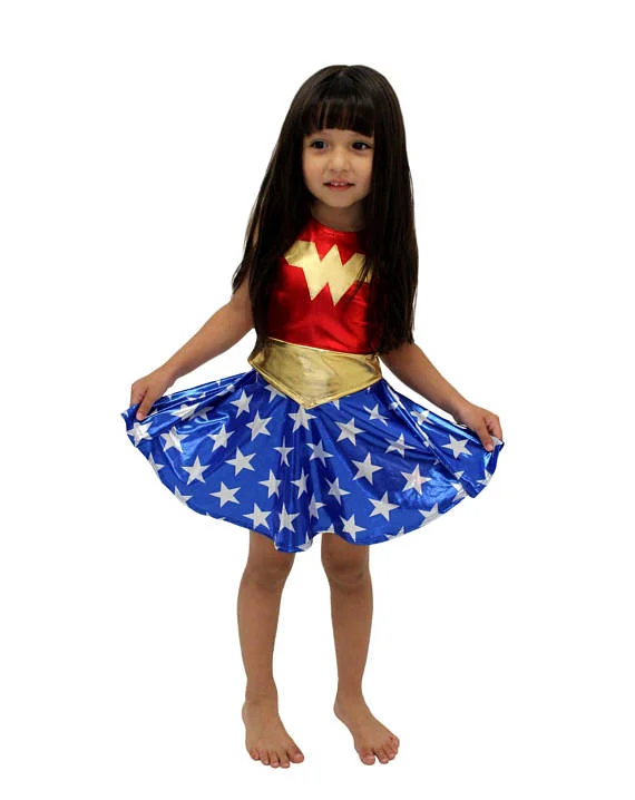 2020  SuperHero Girls TuTu Dress Hot Halloween Costume (3-9Years) Diana Party Dress Tunics Chic elegant