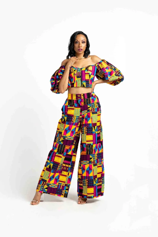 ALISA African Print Women's Pant Classic Chino Pants