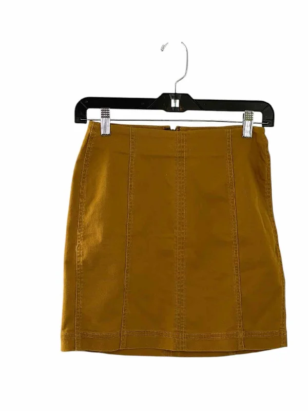 Mudd Size 3 Mustard Skirt linen skirt airy