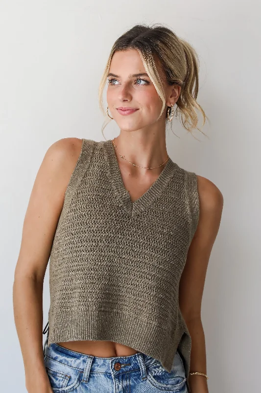 FINAL SALE - Casual Coziness Sweater Tank Real Fur Shearling Chenille