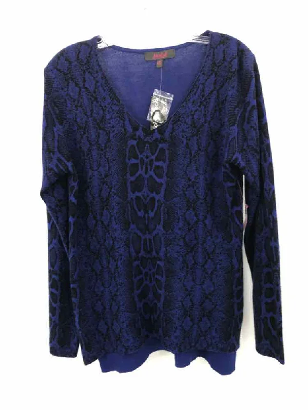Pre-Owned Marled Purple Size Medium Sweater Silk Blend Satin Velvet