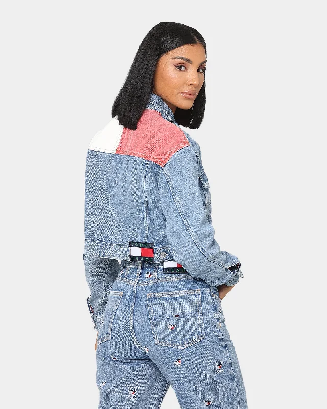 Tommy Jeans Women's Cropped Trucker Jacket Denim Tailored Jacket Straight Jacket A-Line Jacket Tommy Jeans Women's Cropped Trucker Jacket Denim Tailored Jacket Straight Jacket A-Line Jacket