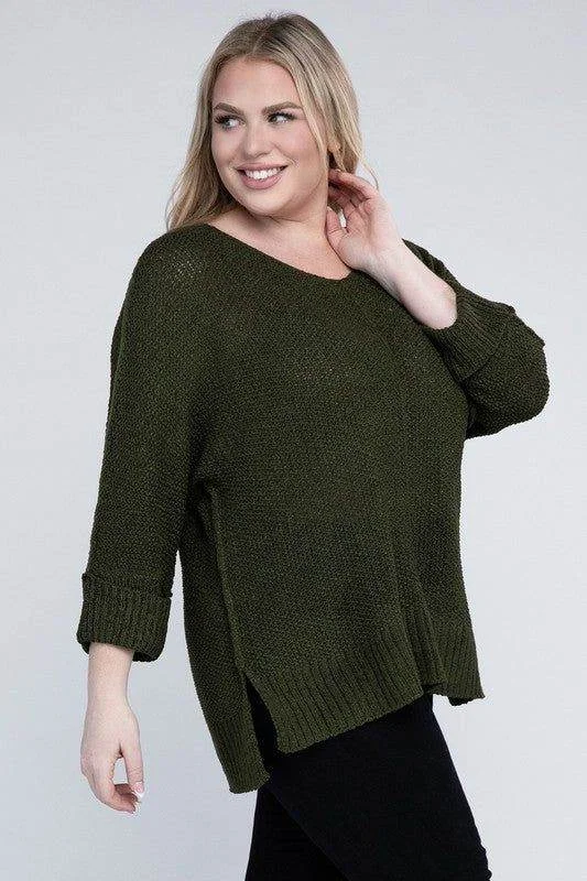 eesome Plus Size Crew Neck Knit Sweater Faux Fur Fabric Real Fur Fabric Shearling Fabric