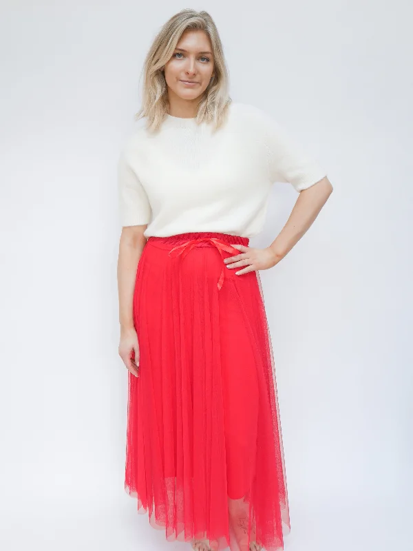 Tulle Skirt Red denim skirt fashionable