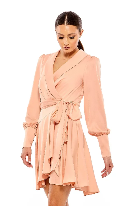 Long Sleeve Short Pink Wrap Party Dress 70135 Tunics Lace romantic