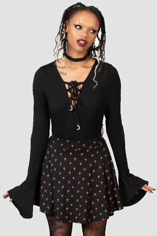 Mycelia Skater Skirt velvet skirt plush
