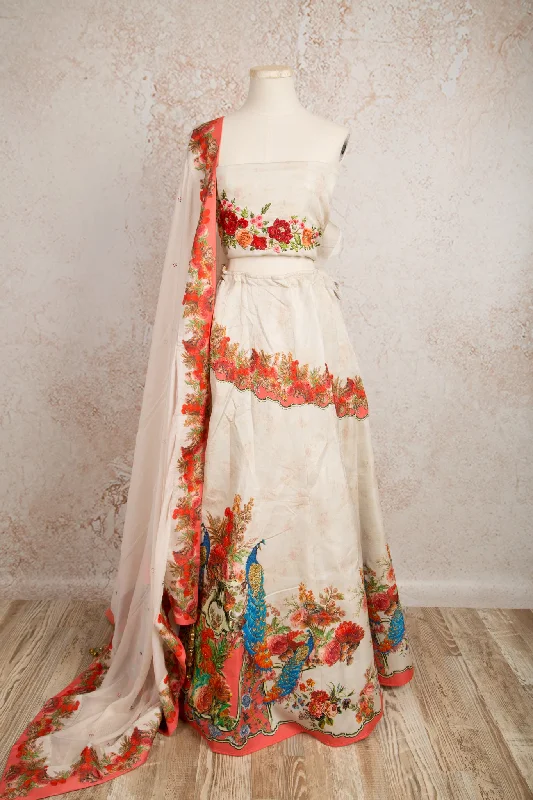 Printed choli & skirt R8_1421 corduroy skirt textured
