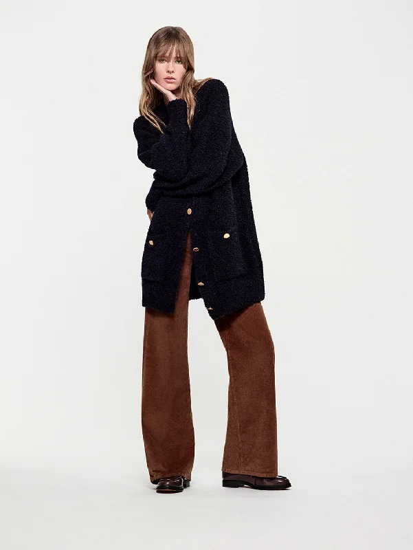 Le Slim Palazzo Corduroy Pant - Toast Sleek Black Pants