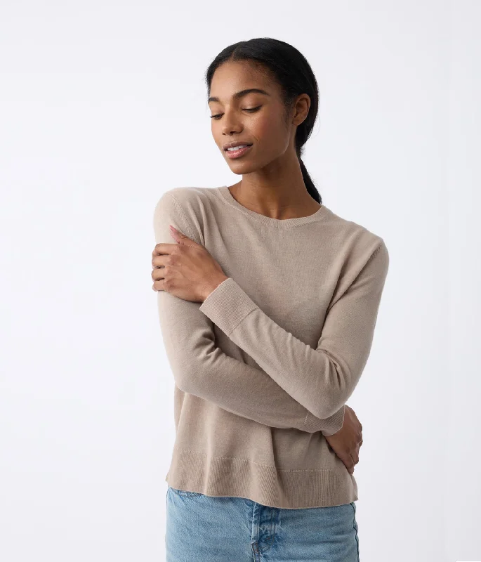 Women's AirKnit Crewneck Sweater Rayon Fabric Velvet Fabric Corduroy Fabric
