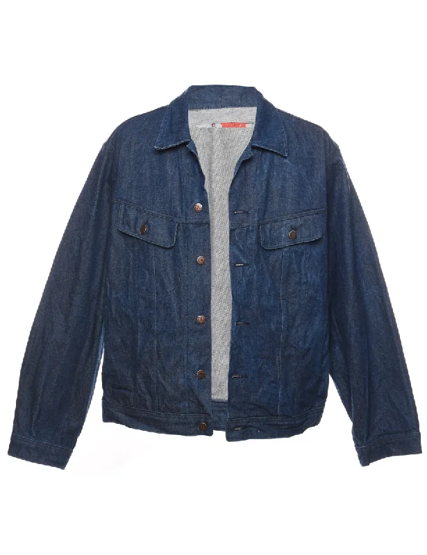 Indigo Classic Denim Jacket - XL Fleece Fabric Down Fabric Feather Fabric