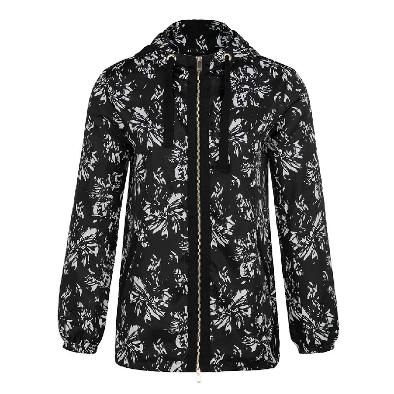Tribal Women's Floral Print Memory Shell Jacket Front Pockets Side Pockets Patch Pockets Tribal Women's Floral Print Memory Shell Jacket Front Pockets Side Pockets Patch Pockets