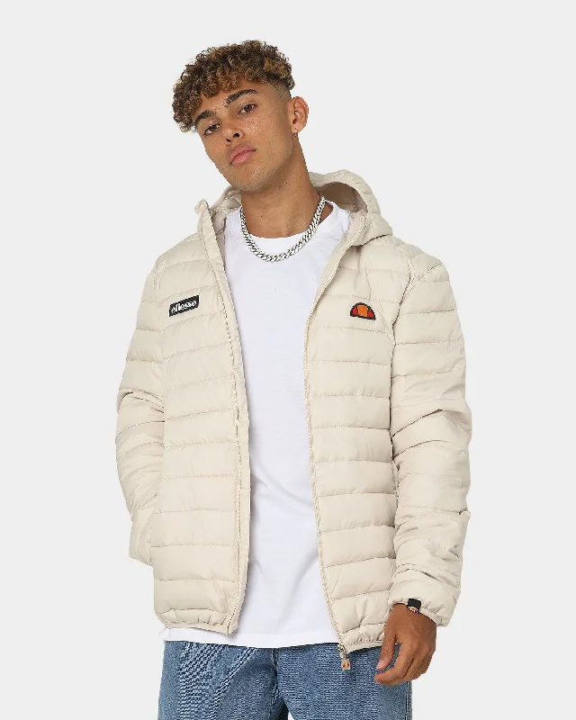 Ellesse Lombardy Padded Jacket Beige Zip Front Button Front Snap Front