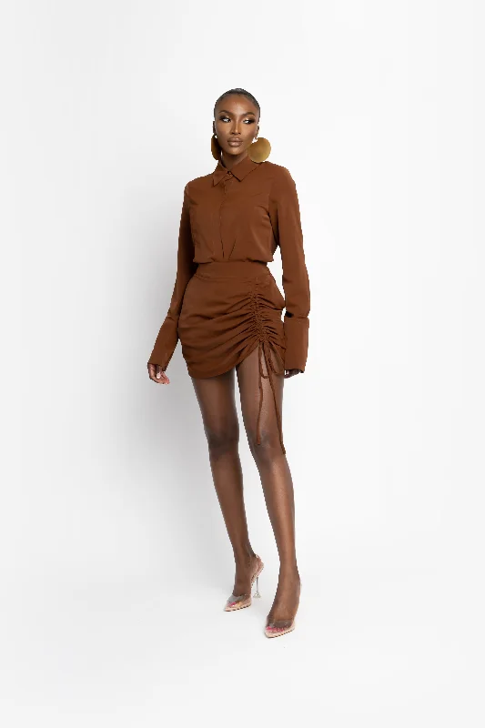CHOCOLATE ESTA mini skirt denim skirt casual