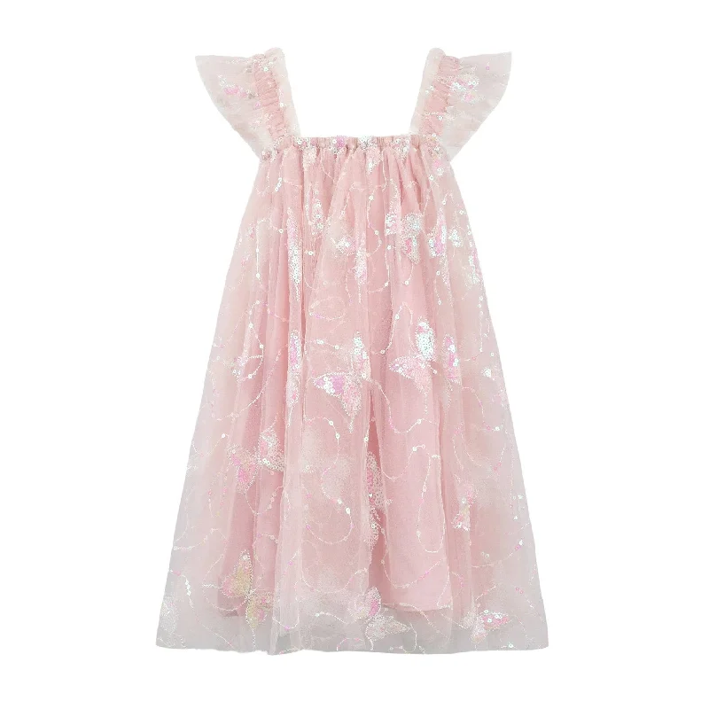 Butterfly Sequin Party Dress Tunics Favorite customer