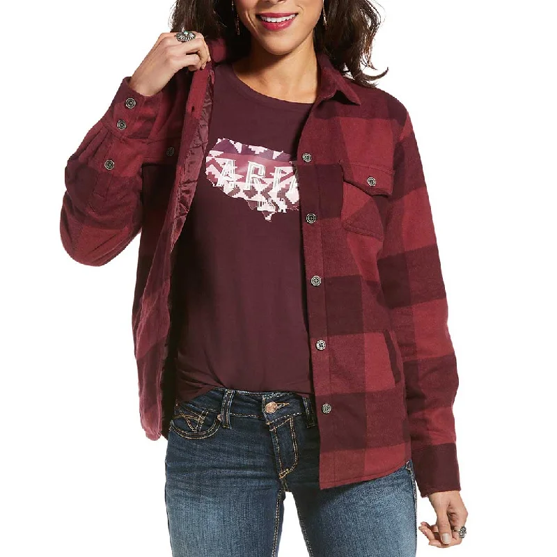 Ariat Women's Shacket Buffalo Plaid Shirt Jacket Jacket Blazer Coat