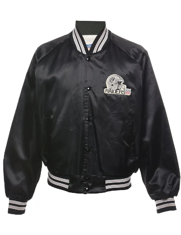 Chalk Line Black Raiders Vintage Bomber Jacket - XL Herringbone Jacket Houndstooth Jacket Plaid Jacket Chalk Line Black Raiders Vintage Bomber Jacket - XL Herringbone Jacket Houndstooth Jacket Plaid Jacket