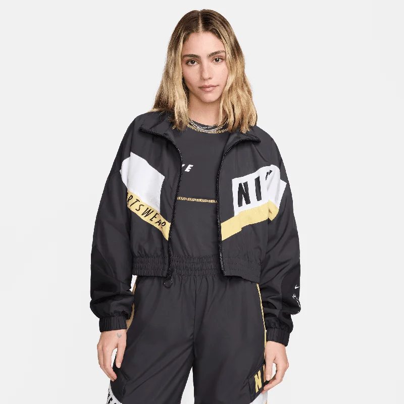 Nike Sportswear Women's Woven Dark Smoke Grey Street Jacket Bomber Jacket Anorak Windbreaker