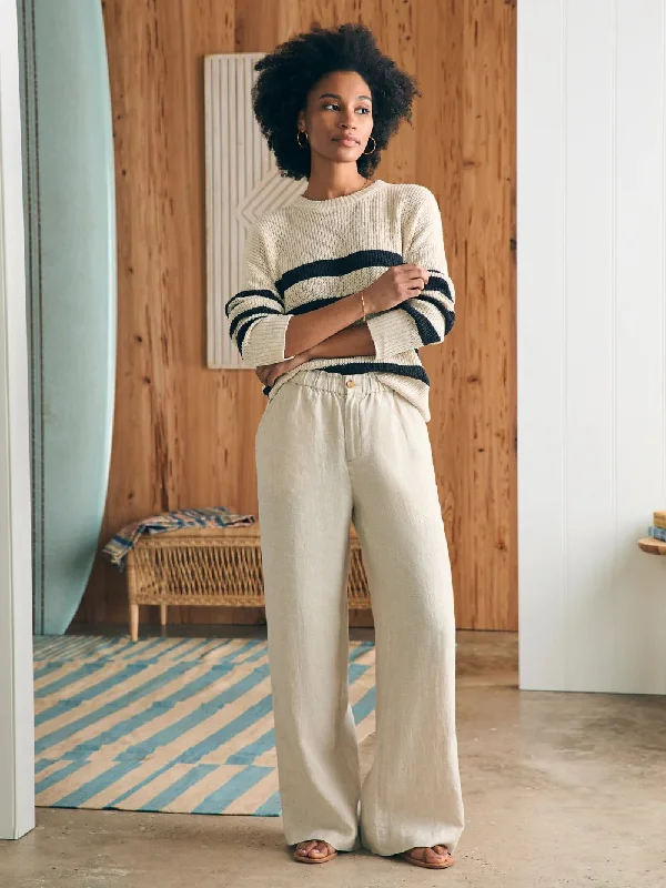 Faherty Monterey Linen Pant / Flax Warm Wool Trousers