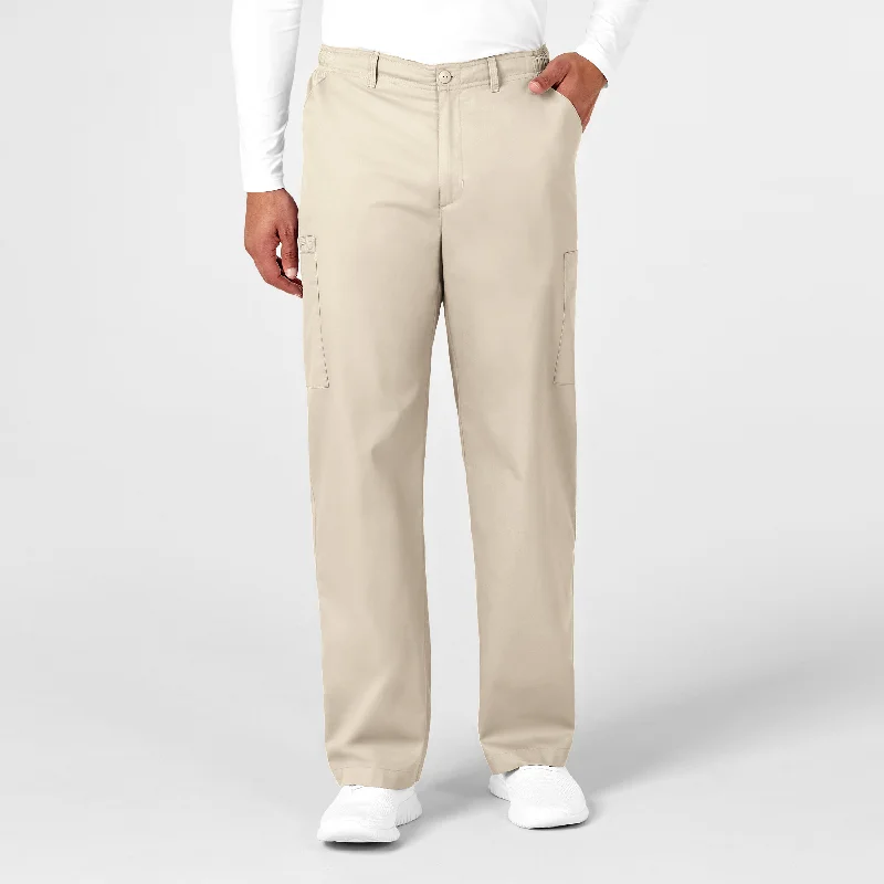 WonderWORK Men's Cargo Scrub Pant - Khaki Formal Wide-Leg Pants