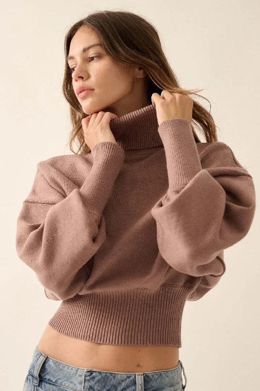 Now or Never Banded Turtleneck Sweater Handmade Hand-knitted Hand-woven