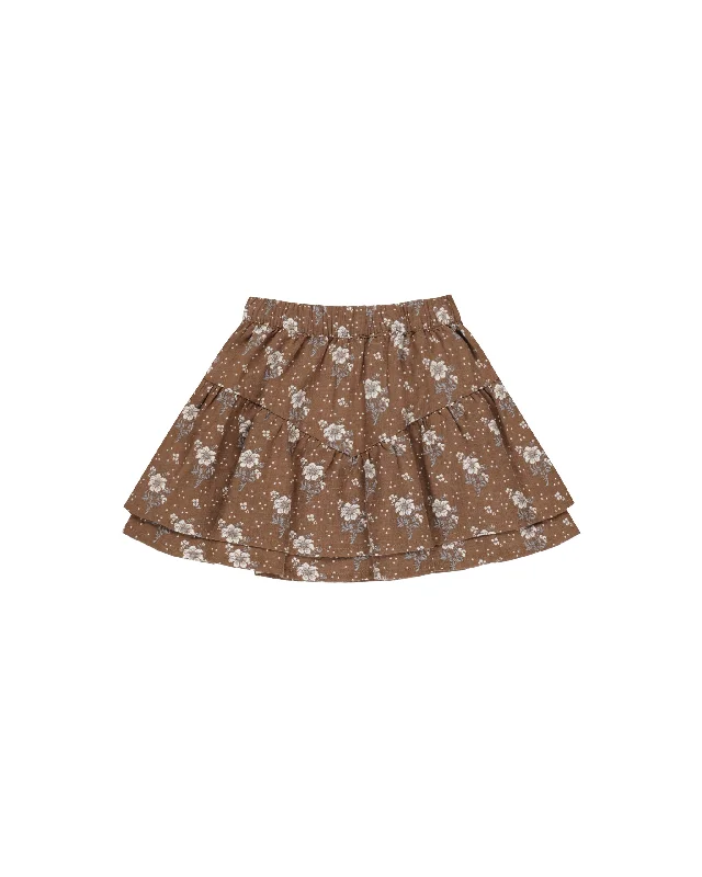 The Tiered Mini Skirt by Rylee + Cru - Autumn Rose - KIDS cashmere skirt soft