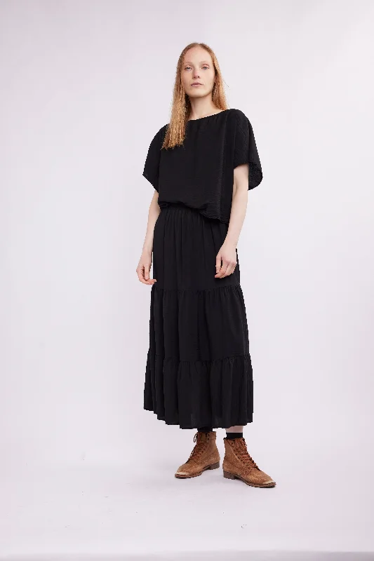 Charlie Tiered Skirt leather skirt durable