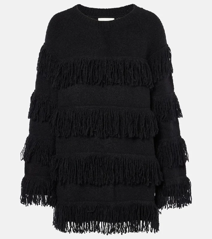 Lisa Yang Fringed cashmere-blend sweater Long Sweater Short Sweater Cropped Sweater