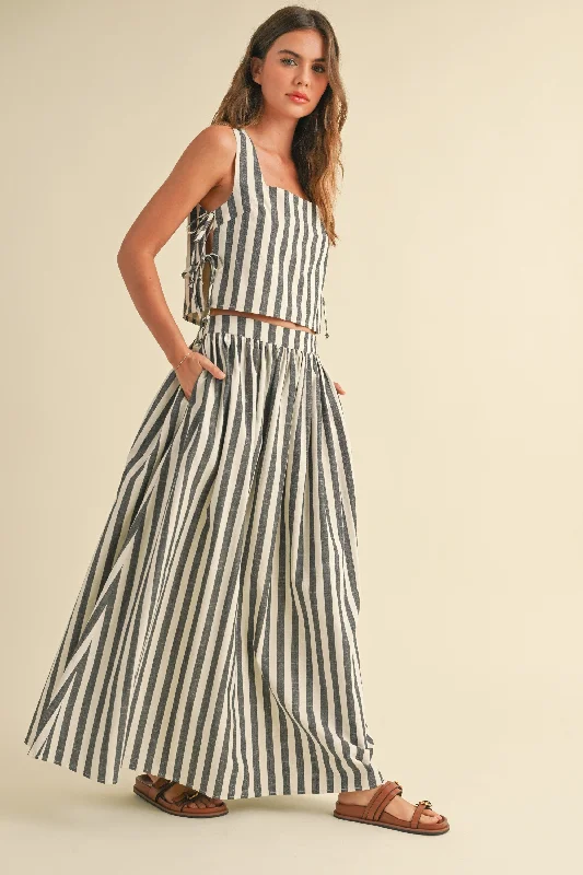 Callie Striped Maxi Skirt relaxed fit skirt