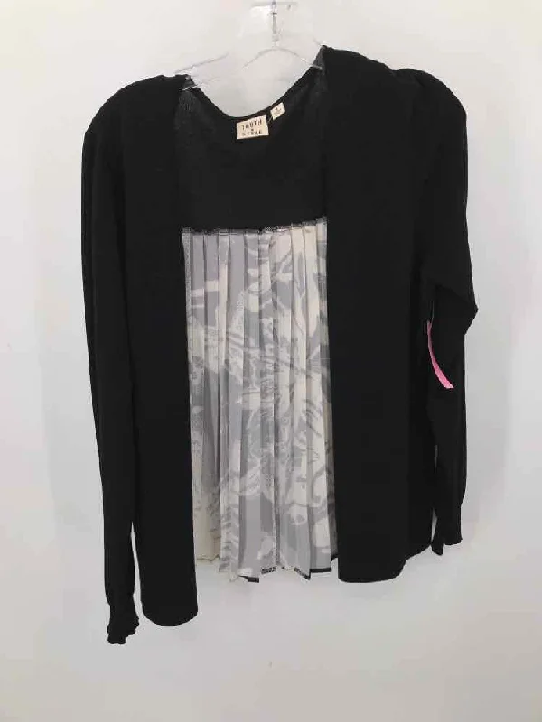 Pre-Owned Truth + Style Black Size Small Sweater Seamless Knitted Crochet
