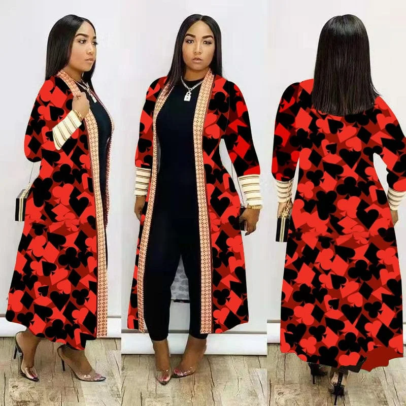 wholesale women S~4X fashion camouflage jacket cardigan leopard long coats for ladies Trench Coat Raincoat Waterproof Jacket