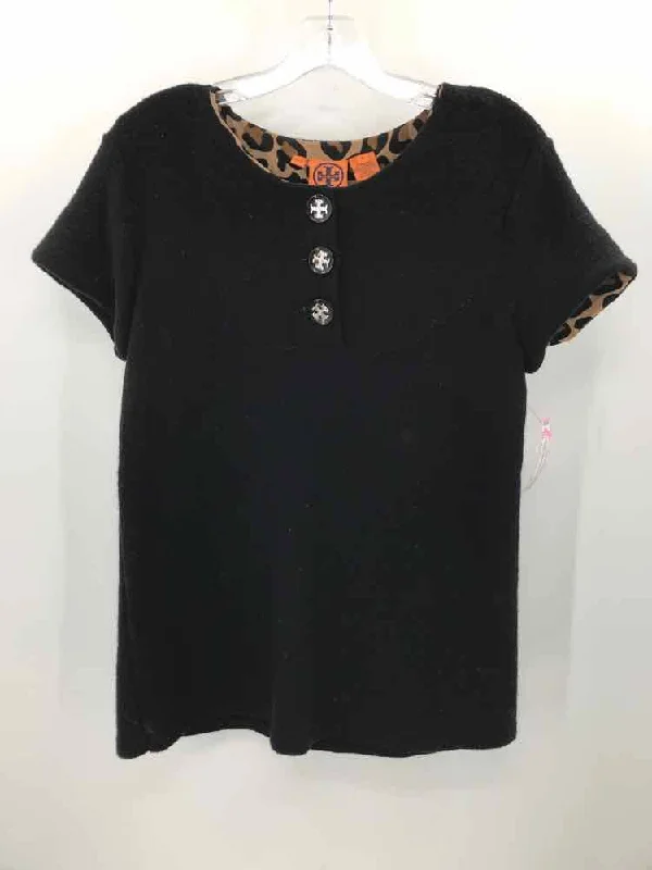 Pre-Owned Tory Burch Black Size Medium Sweater Welt Pockets Slit Pockets Flap Pockets