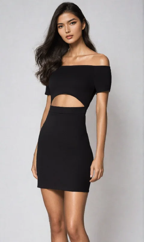 Off-the-Shoulder Short Cut-Out Party Dress 3076 Tunics Cozy soft