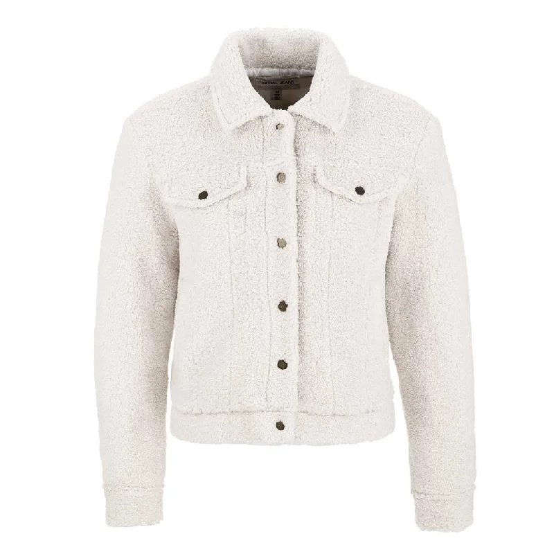 Tribal Women's Faux Sherpa Jacket Notch Collar Peter Pan Collar Cowl Neck