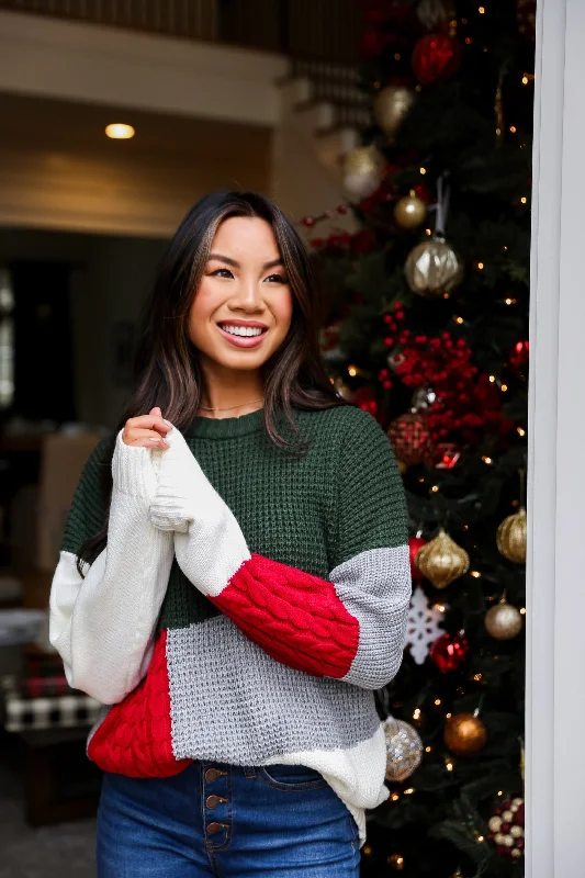FINAL SALE - Welcoming Warmth Color Block Oversized Sweater Boat Neck Shawl Collar Notched Collar