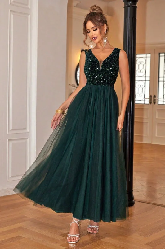 Sleeveless Party Dress With Sequins Tunics Formal black