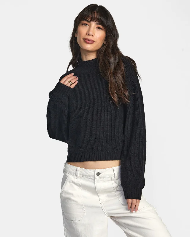 Dream Cycle Turtleneck Sweater - Black Satin Fabric Silk Fabric Chiffon Fabric