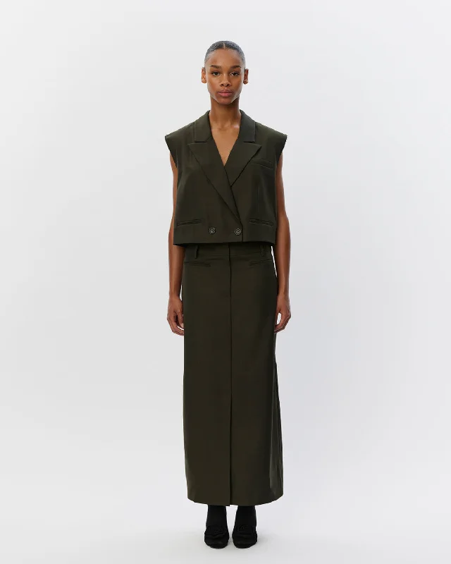 NADALIESW SKIRT - olive wrap skirt elegant