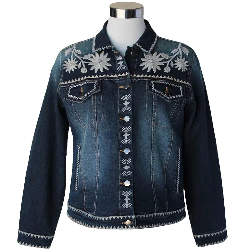 Keren Hart Women's Floral Embroidered Jean Jacket Jersey Jacket Tulle Jacket Batik Jacket Keren Hart Women's Floral Embroidered Jean Jacket Jersey Jacket Tulle Jacket Batik Jacket