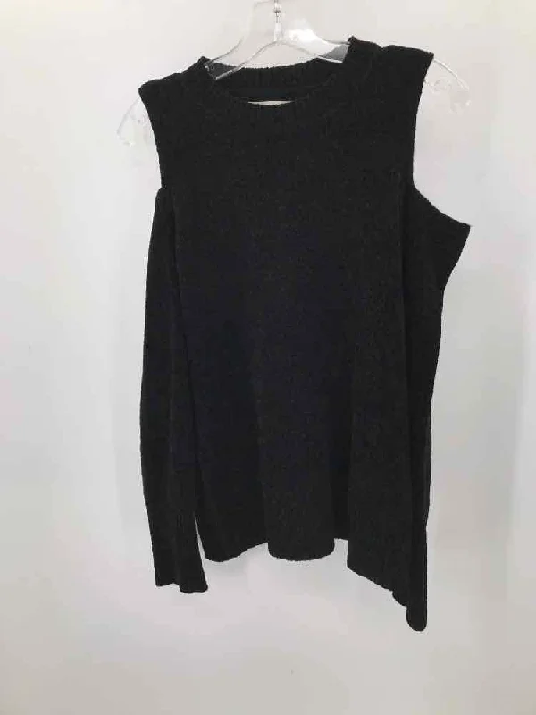 Pre-Owned Loft Black Size Medium Sweater Glossy Satin Silk