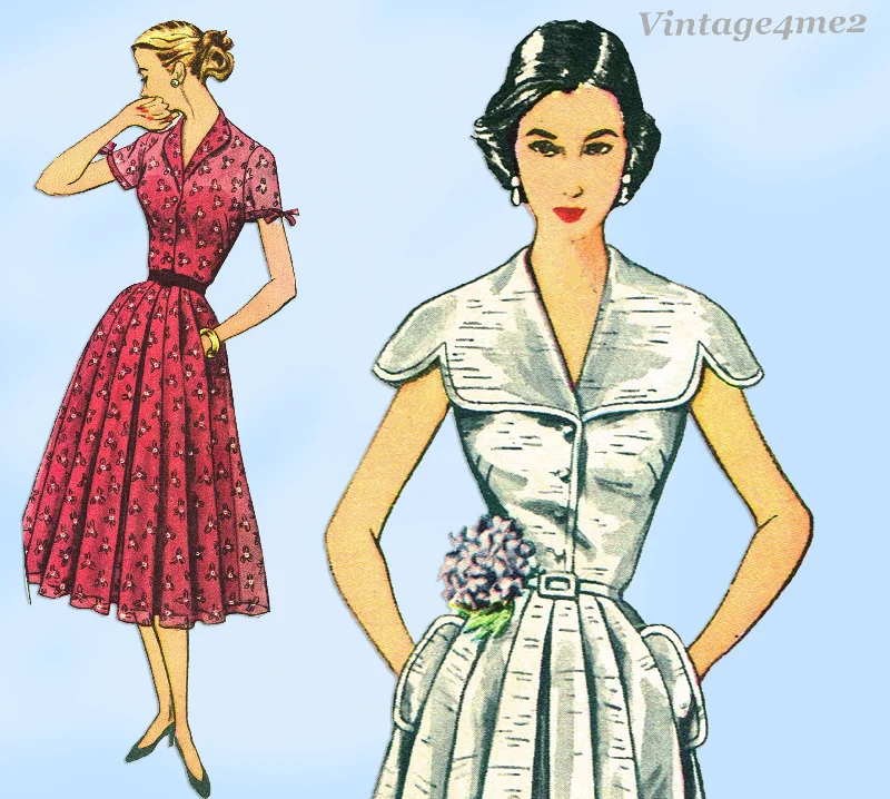 1950s Vintage Simplicity Sewing Pattern 8407 Uncut Misses Party Dress Sz 36 Bust Shift Classic Vintage