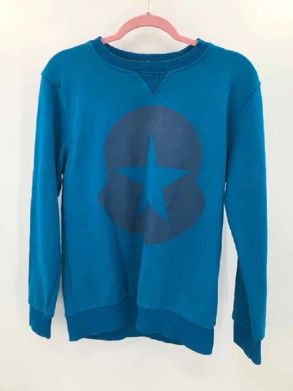 Pre-Owned Moncler Blue Size Small Printed Sweater Front Pockets Side Pockets Patch Pockets