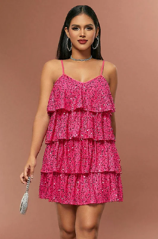 Sparkly Layered Cake Cami Party Dress Tunics Review highly