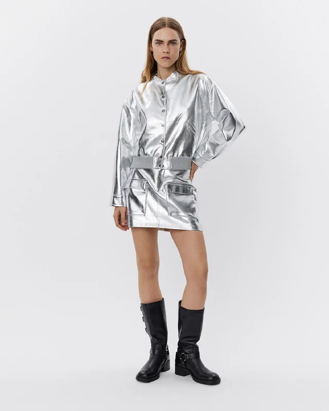 LARASW SKIRT - Silver low waist skirt